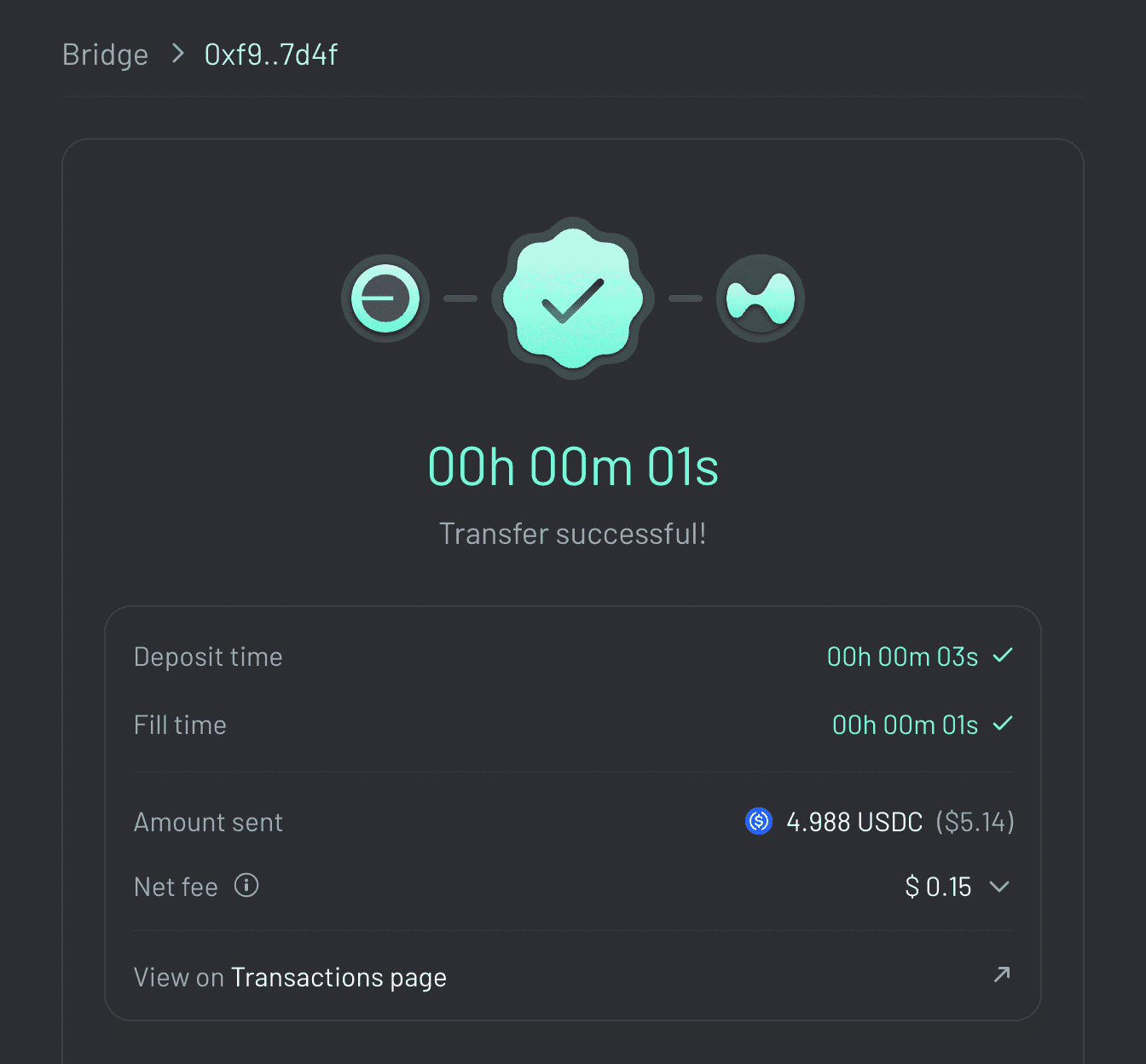 Step 8 Step 8: Receive your USDC on Hyperliquid in seconds.